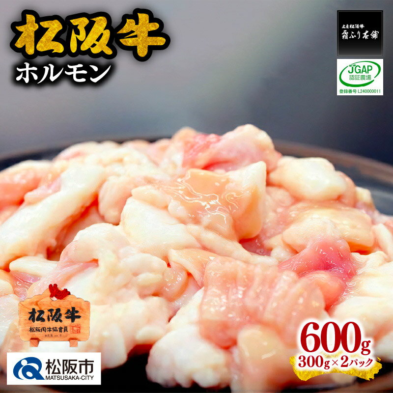 松阪牛ホルモン600g(300g×2P) 松阪牛 松坂牛 牛肉 ブランド牛 高級 和牛 日本三大和牛 国産 ホルモンミックス ミックスホルモン もつ鍋 モツ鍋 ホルモン鍋 もつ煮 モツ煮 焼肉 焼き肉 バーベキュー 冷凍 小分け