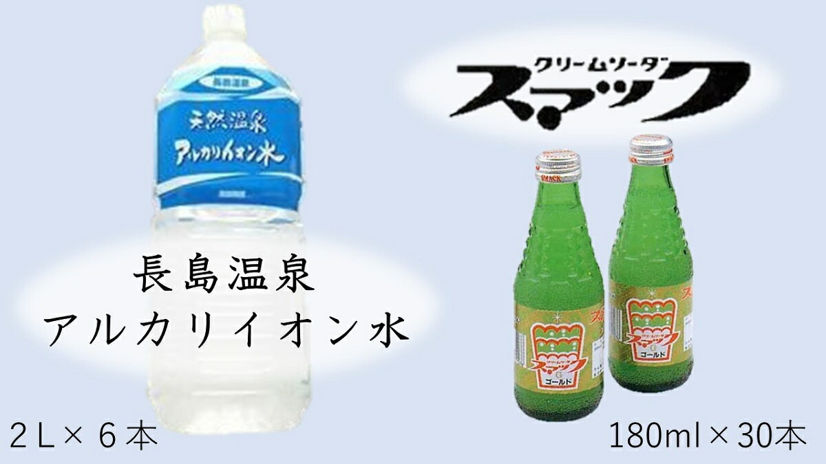 共和ネット 鈴木鉱泉の長島温泉アルカリイオン水2リットル(6本)+スマック(30本)