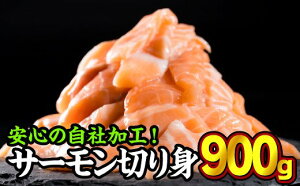 【ふるさと納税】OB-6 生食用サーモン切り落し　大満足900gセット