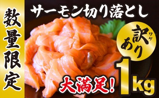 訳あり 生食用 サーモン 切り落とし 大満足 1kg 500g×2 パック 50セット 小分け 鮭 サーモン アトランティックサーモン さけ シャケ しゃけ sake カルパッチョ ソテー レアステーキ 人気 高級 大満足 美味しい 生食用 ob-f-17