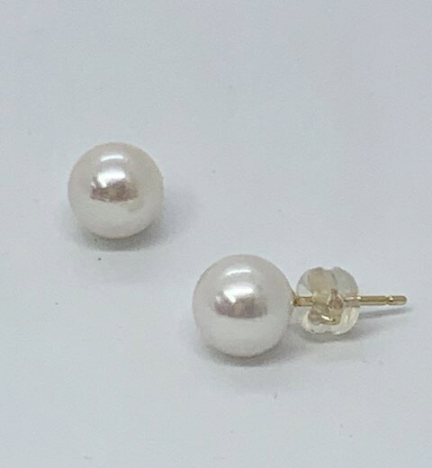 30-36三重県産あこや真珠7.5mm真珠 K18ピアス