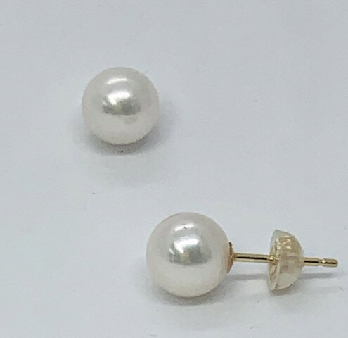 90-03三重県産あこや真珠8.0mm真珠 K18ピアス