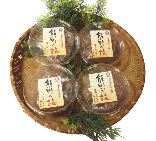 梅干し 熊野乃梅 はちみつ味 小分け 4パックセット 140g×4 三重 熊野市