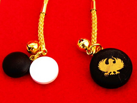 【ふるさと納税】【碁石根付と八咫烏根付キーホルダー】那智黒石 仮谷梅管堂