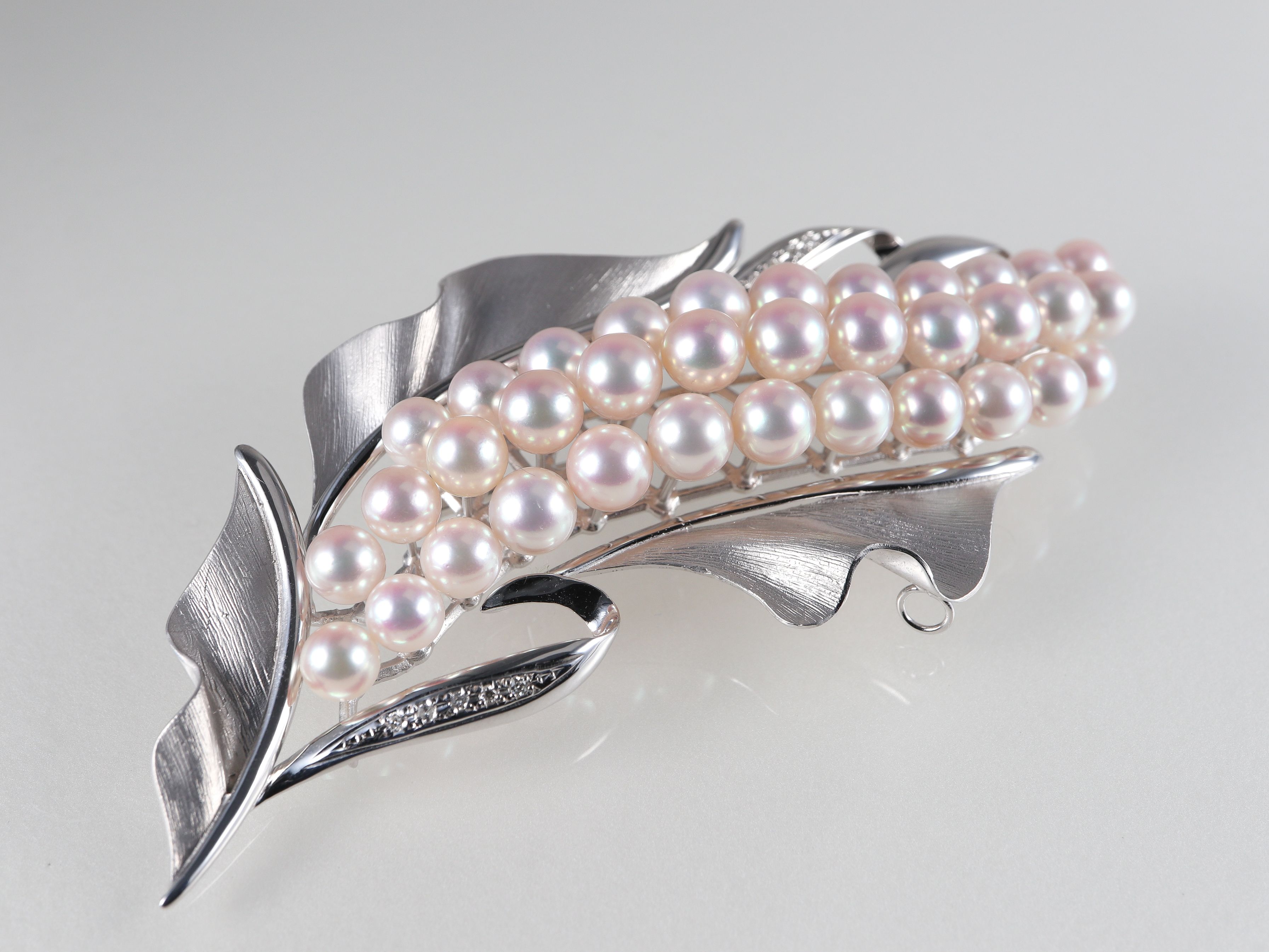 【ふるさと納税】 真珠 ブローチ パール 6mm 以上 7mm 未満 アクセサリー K14WG アコヤ真珠 ジュエリー ケース / あこや真珠ブローチ