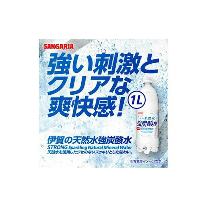 【ふるさと納税】サンガリア伊賀の天然水 強炭酸水（1リットル×2ケース） | 炭酸水 炭酸 強炭酸水 強炭酸 ストレート 割り材 ハイボール ソーダ 天然水 大容量 送料無料 楽天ふるさと 納税 返礼品 お取り寄せグルメ 取り寄せ お取り寄せ 三重県 伊賀市 三重 伊賀