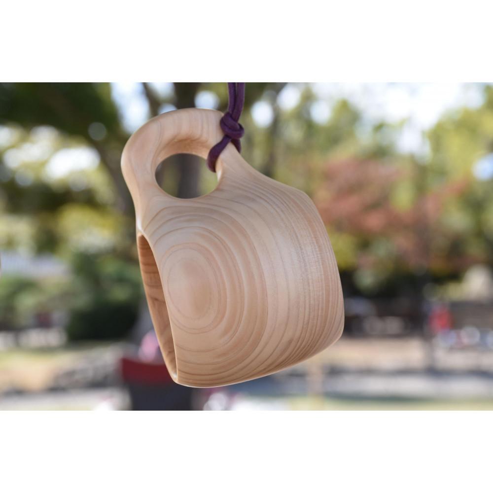 【ふるさと納税】木製カップ ククサ (ワックスコード(紐)付き) | Kuksa ククサ 日用品 木製カップ カップ 伊賀産 木材 おすすめ 送料無料