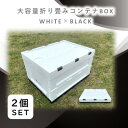 12位! 口コミ数「1件」評価「5」折畳式コンテナBOX ホワイト×ブラック 2個SET【1318193】