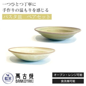 【ふるさと納税】三重県菰野町 萬古焼 パスタ皿(ビードロ・アイボリー)セット【1467255】