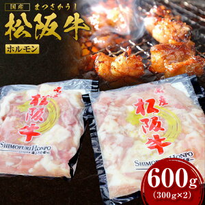 【ふるさと納税】松阪牛 ホルモン 600g(300g×2) 国産牛 和牛 ブランド牛 JGAP家畜・畜産物 農場HACCP認証農場 牛肉 肉 高級 人気 おすすめ 神戸牛 近江牛 に並ぶ 日本三大和牛 松阪 松坂牛 松坂 真空パック 小腸 大腸 赤千枚 ミックス 炒め物 もつ鍋 三重県 多気町 SS-63