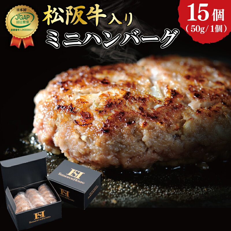 松阪牛入 ミニハンバーグ セット 50g×15個 松阪牛 松坂牛 牛肉 100% 国産 たっぷり 贅沢 ハンバーグ 人気 ミニ 小さめ 弁当 簡単 調理 冷凍 保存