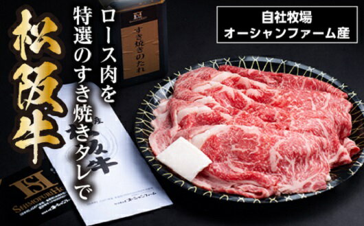 SS01　松阪牛すき焼き（ロース）皿盛り（タレ付き）　500g／（冷凍）瀬古食品　JGAP認定　松阪肉　名産　お取り寄せグルメ　三重県　大台町