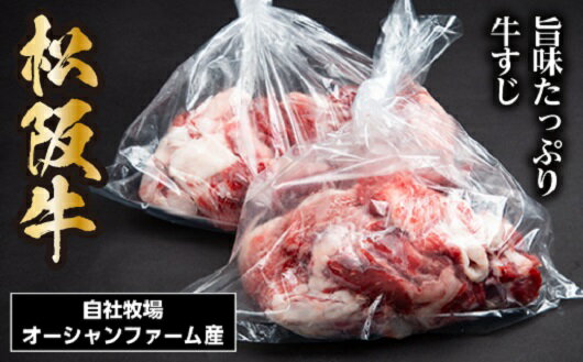 【ふるさと納税】SS01　松阪牛すじ　500g×2P／（冷凍）瀬古食品　JGAP認定　松阪肉　名産　お取り寄せ...