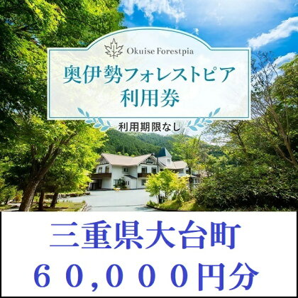 奥伊勢　フォレストピア　宮川山荘　利用券　1000円分×60枚／利用期限なし　宿泊　入浴　BBQ等　三重県　大台町