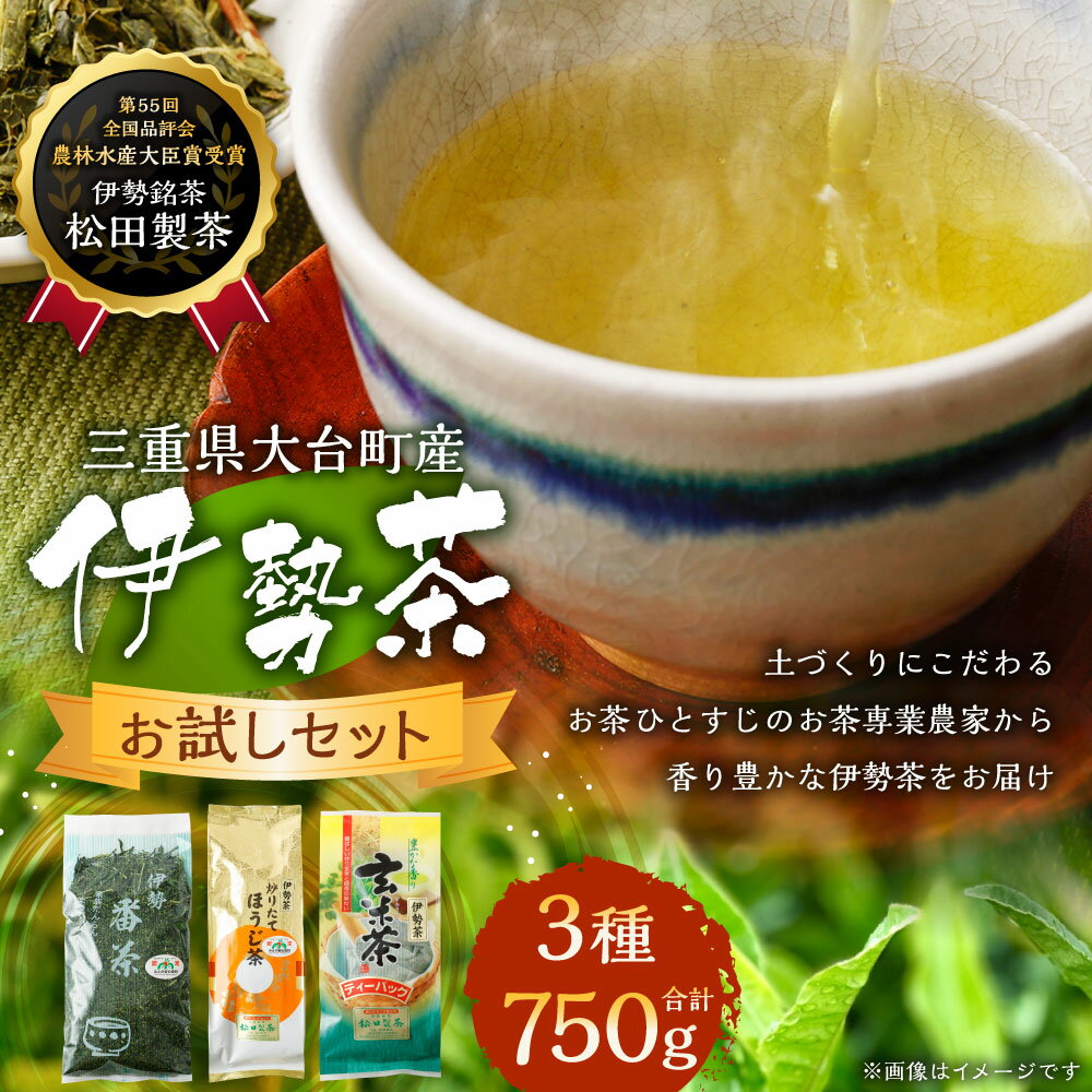 【ふるさと納税】大台町産　伊勢茶　お試しセット／松田製茶　お茶　番茶　ほうじ茶　玄米茶　ティーバッグ　三重県