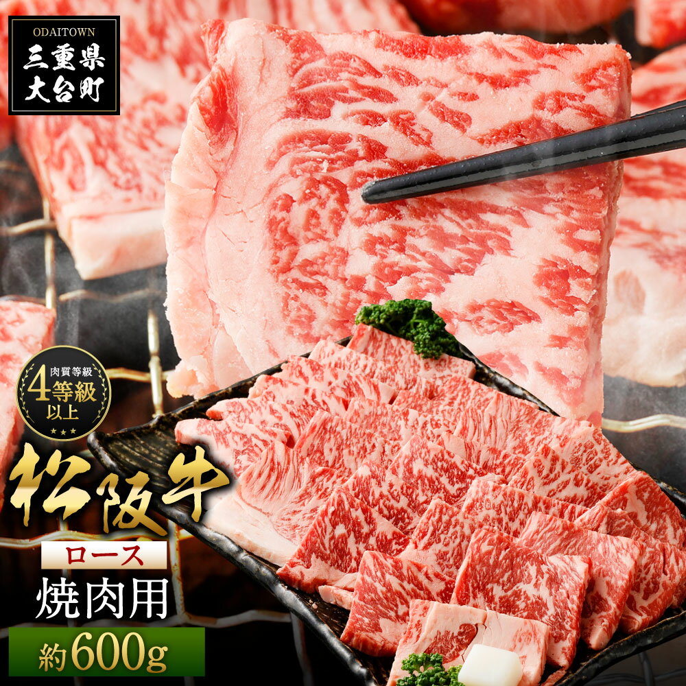 松阪牛 ロース 焼肉用 600g/(冷凍)多気郡農協 和牛 黒毛 特産品 松阪肉 BBQ 三重県 大台町