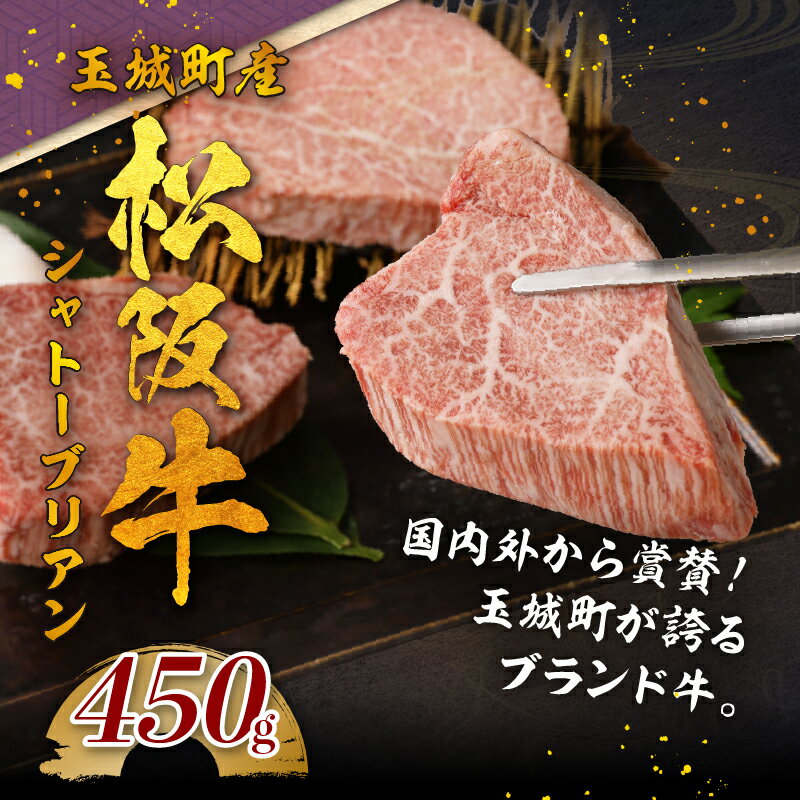 【ふるさと納税】松阪牛 数量限定 肉 牛肉 国産 ヒレ シャトーブリアン 希少部位 贅沢 ブランド牛 高級 和牛 日本三大和牛 450g 真空パック 霜降り 香り 冷凍 ミライエ 小林牧場 誕生日 お祝い 記念日 贈り物 ギフト プレゼント 家庭用 三重県 玉城町産