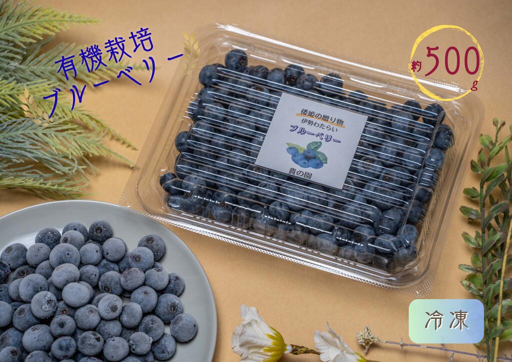 【ふるさと納税】（冷凍） 三重県度会町産の有機栽培 自然の恵みを受け甘く育った ブルーベリー 500g ／ 貴の園 フルーツ 果物 国産 三重県 度会町