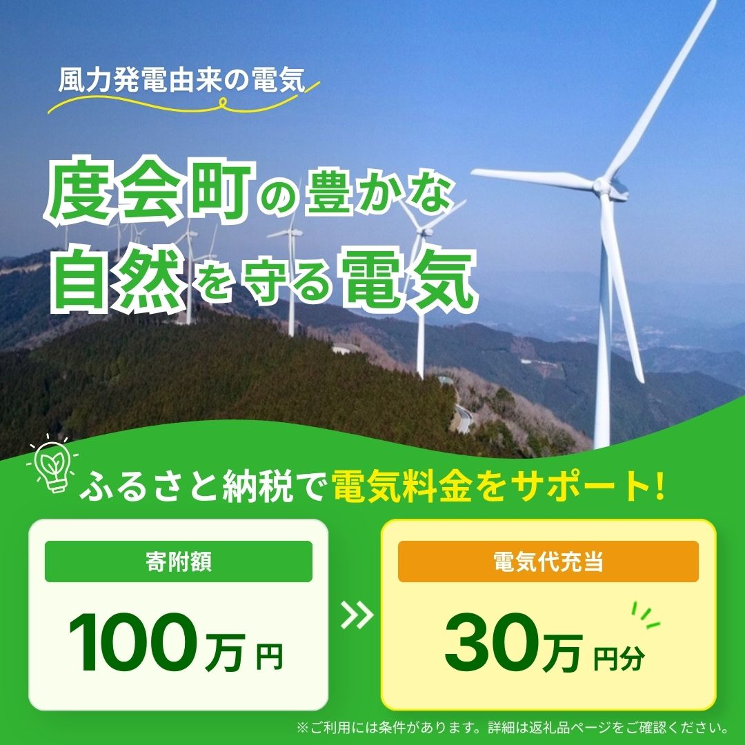 【ふるさと納税】度会町産再エネ電気による電気料金お支払いサポート（300,000円分） ／ みんな電力 風力発電 再生可能エネルギー 脱炭素 度会ウィンドファーム 三重県 度会町