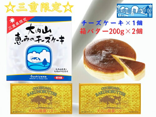 (冷凍) 恵みのチーズケーキ と 箱バター セット / 大内山ミルク村 ふるさと納税 バター チーズケーキ 乳製品 デザート スイーツ 大紀ブランド 三重県 大紀町