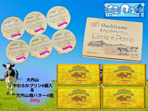 3位! 口コミ数「0件」評価「0」（冷蔵） 大内山箱バター 4個 ＆ 大内山やわらかプリン セット ／ 大内山ミルク村 乳製品 ふるさと納税 大紀ブランド 三重県 大紀町