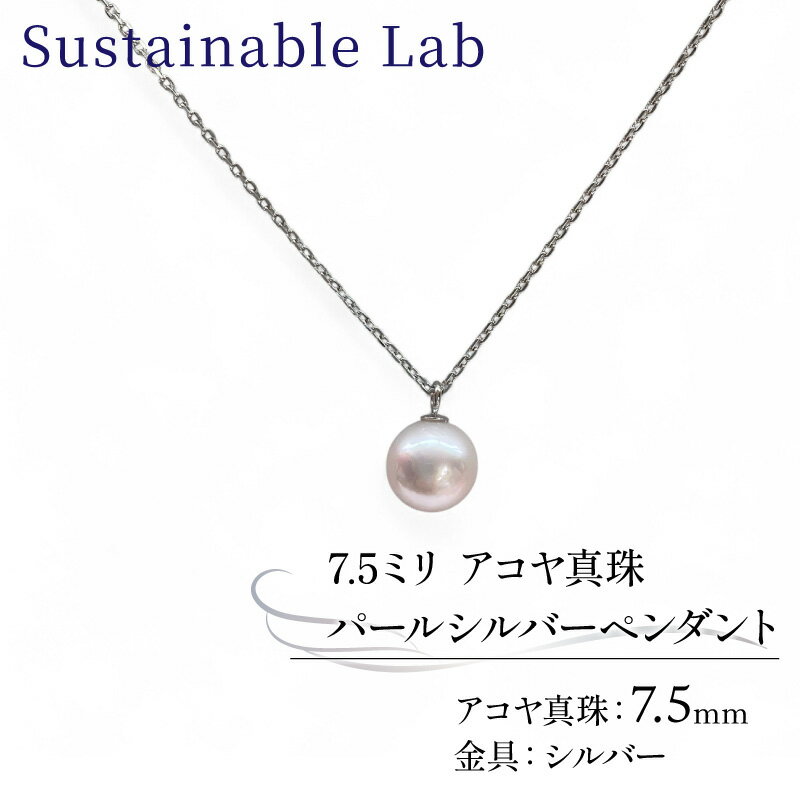 【ふるさと納税】 真珠 ペンダント 7.5mm SV シルバー アコヤ真珠 アクセサリー ネックレス ファッション akoya パール フォーマル カジュアル プレゼント ギフト 贈り物 贈答品 お祝い 誕生日 記念日 冠婚葬祭 三重県 伊勢 志摩 南伊勢町 / パールシルバーペンダント7.5mm