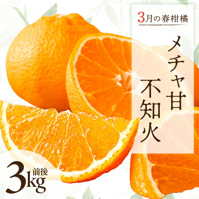 [2026年発送 先行予約品][高評価★5.00 高レビュー★]3月の御浜柑橘 メチャ甘不知火 3kg前後[御浜町でとれためちゃ甘シラヌイをお届け!]