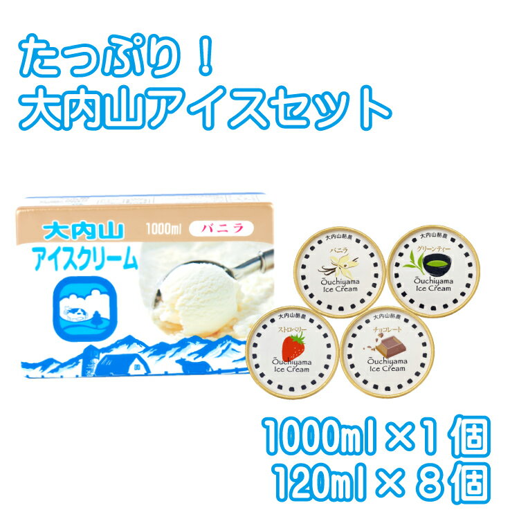 5位! 口コミ数「0件」評価「0」たっぷり！大内山アイスセット / アイスクリーム アイス バニラ 抹茶 グリーンティー イチゴ ストロベリー チョコ チョコレート 大容量