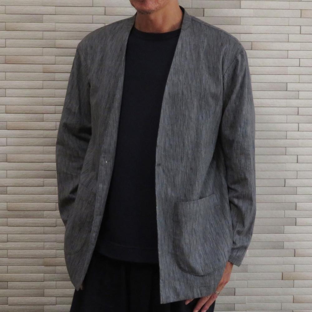 【ふるさと納税】【和心衣・ワゴロモ】高島ちぢみの メンズ ノーカラー 羽織 ジャケット【サイズ・色ご選択ください】