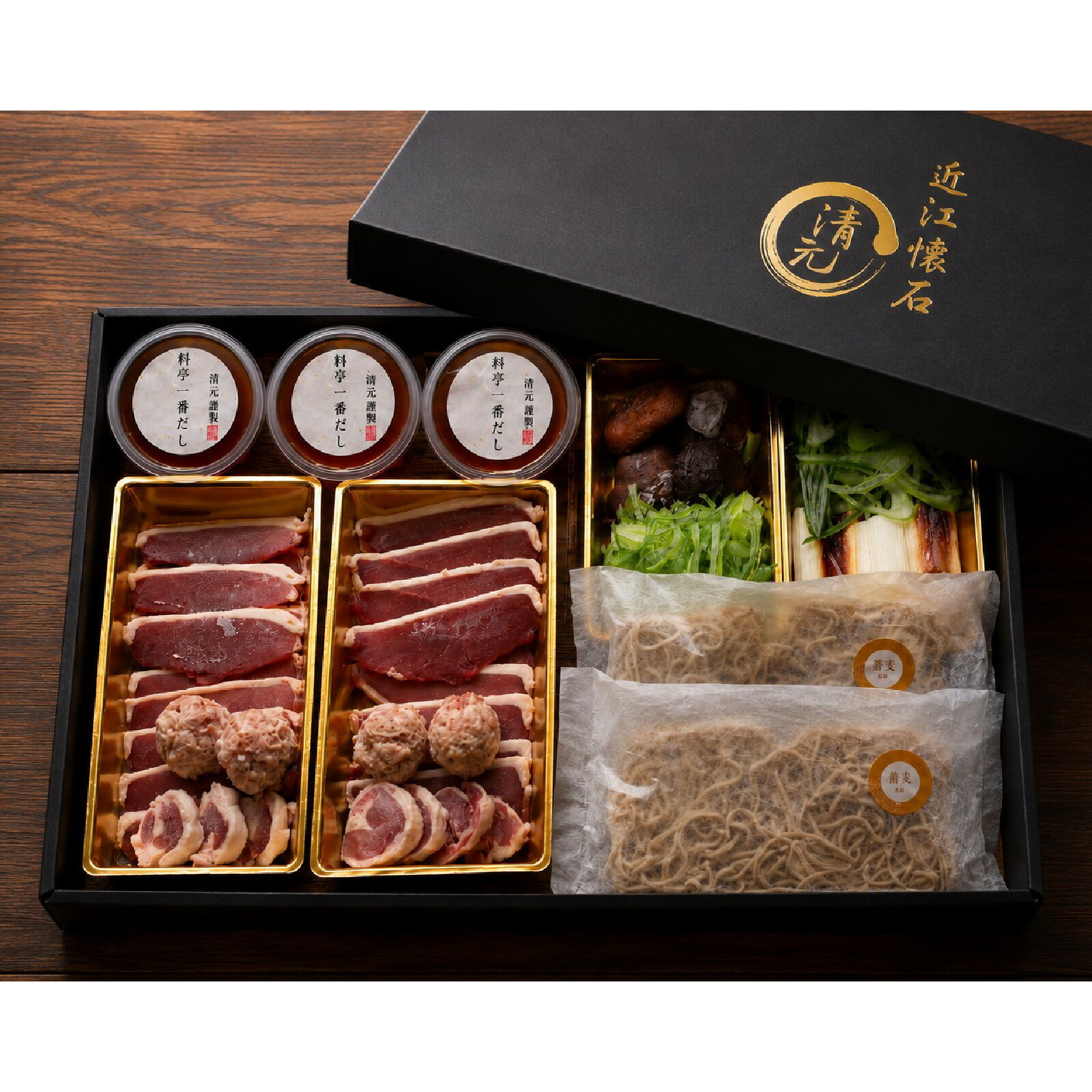 近江鴨鍋セット 石挽蕎麦付き [CB022] / 鴨鍋 鴨肉 石臼挽き そば 蕎麦 鍋セット 出汁 スープ