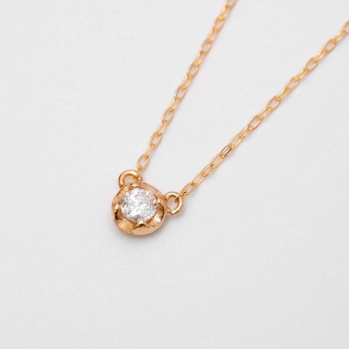 【ふるさと納税】【K10イエローゴールドダイヤモンドネックレス】ビタミンカラー 人気 コロンと可愛い4点留め 長さ40cm KN01029Y / 金 ゴールド ...