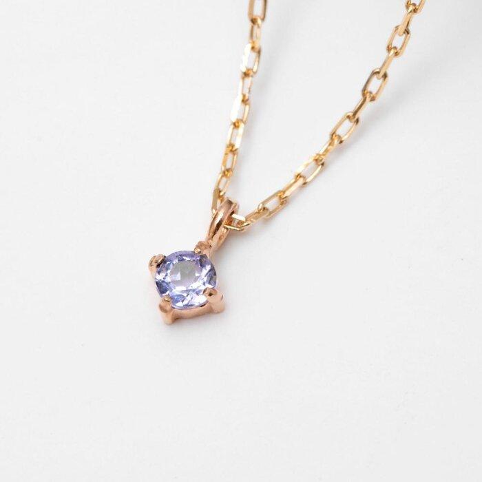【ふるさと納税】K10イエローゴールド 天然石ネックレス【12月誕生石タンザナイト】上品な華奢見えサイズ長さ40cm K10-05-12 / 金 ゴールド ジュ...