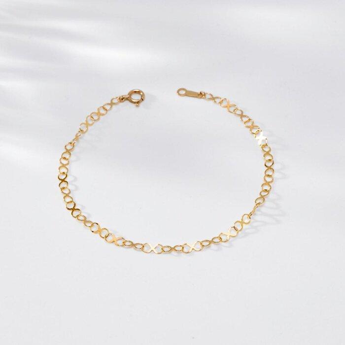 【ふるさと納税】【K10イエローゴールド チェーンブレスレット】個性的なインフィニティチェーン 存在感あふれるデザイン 長さ17cm SB1008-K10 / ...