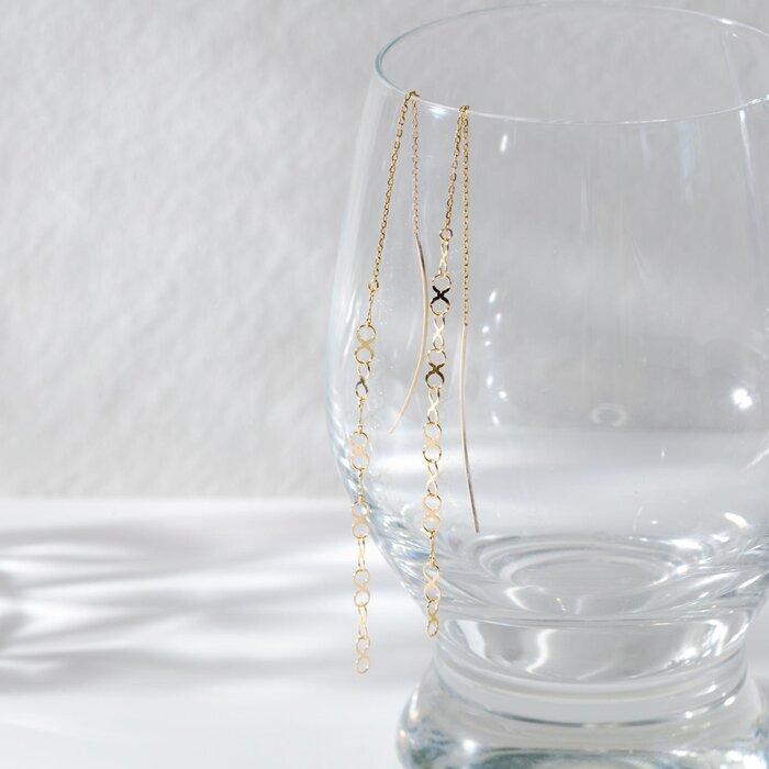 【ふるさと納税】【K10イエローゴールド チェーンピアス】揺れるインフィニティチェーン モテ感あふれる 両耳セット SP1008-K10 / 金 ゴールド ジュ...