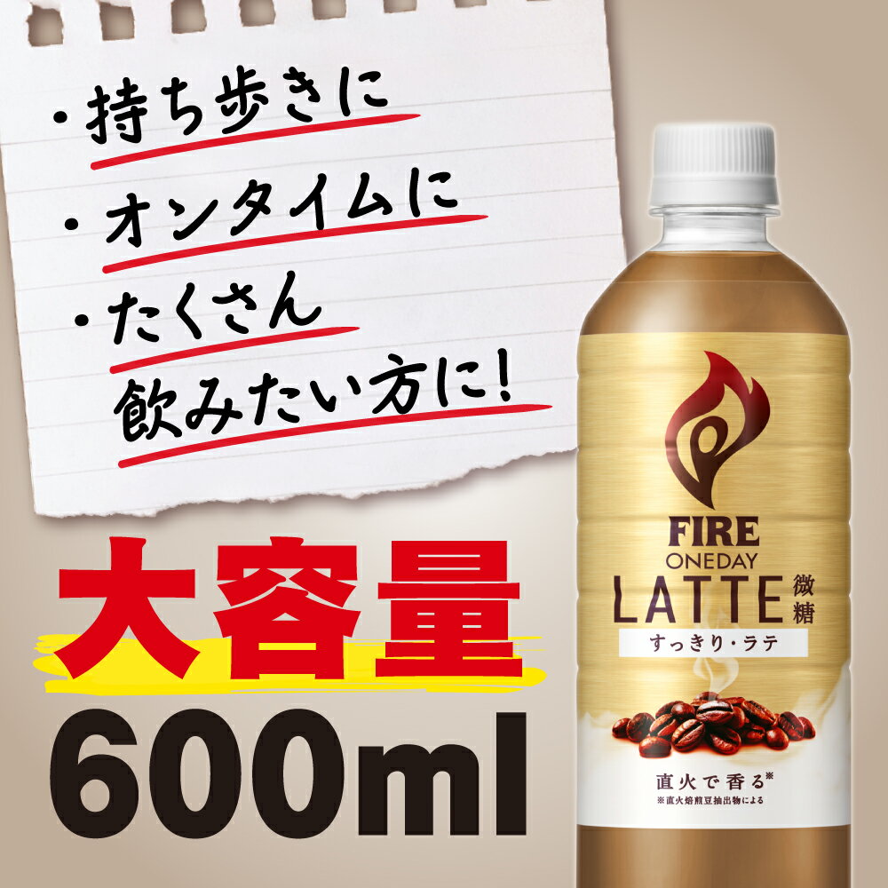 【ふるさと納税】 キリン ファイア ワンデイ ラテ微糖 600ml × 24本 ペットボトル カフェラテ ラテ 微糖 珈琲 コーヒー ペットボトル飲料 飲料 飲み物 キリンファイア ファイヤ FIRE 滋賀 彦根
