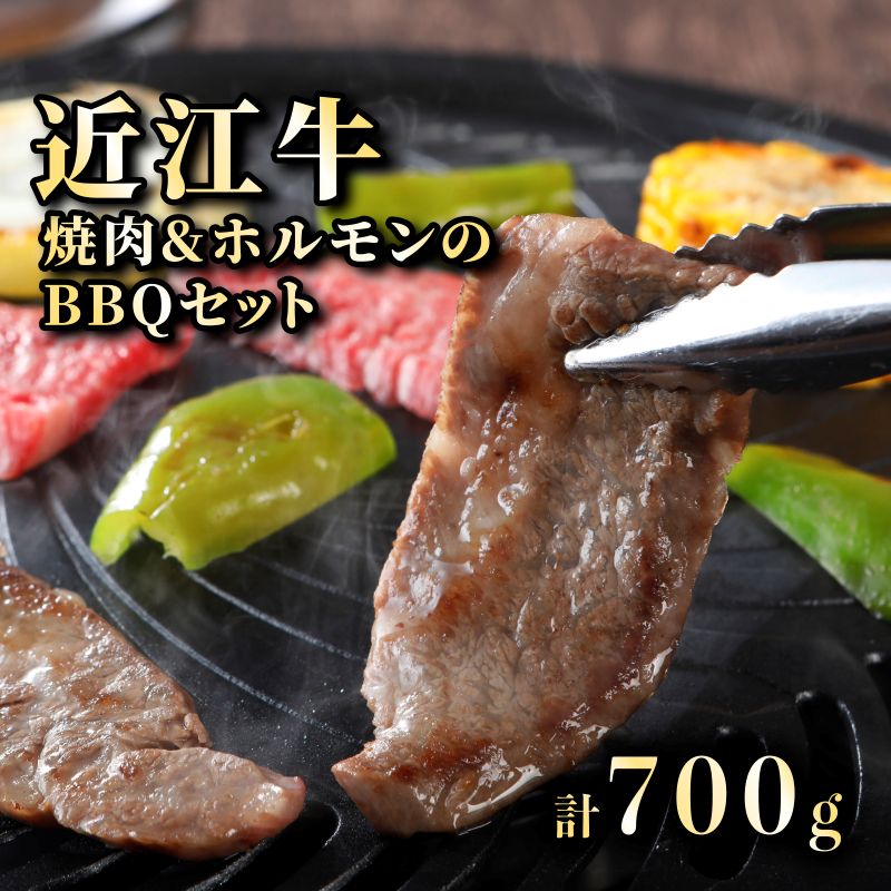 【ふるさと納税】近江牛焼肉とホルモン 旨味タレ付けミックスセット2~3人分(BBQセット)計700g《近江牛A5ランクメス牛一頭買い みのや》 | 肉 お肉 にく 食品 滋賀県産 人気 おすすめ 送料無料