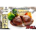 【ふるさと納税】近江牛A5と国産豚肉の手ごねハンバーグ10個