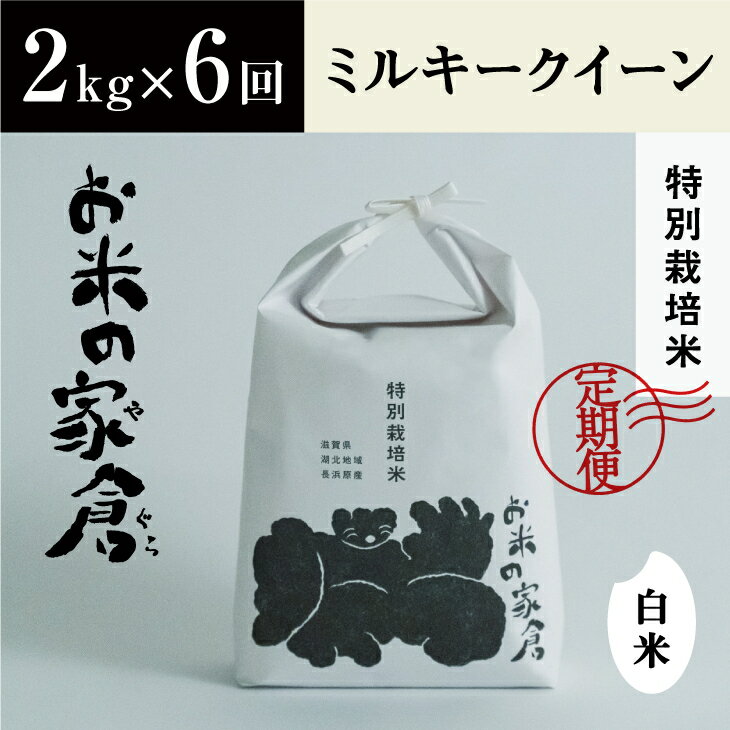 【ふるさと納税】【定期便】【新米：令和5年産】滋賀県　長浜市　お米が甘い！　特別栽培　ミルキークイーン　2kg白米×6回※着日指定不可※2023年10月上旬頃より順次発送予定