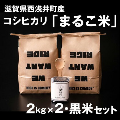 令和5年産 滋賀県西浅井町産コシヒカリ2kg×2・黒米「あさむらさき」200gセット