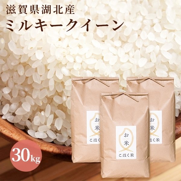 【ふるさと納税】 令和4年 滋賀県湖北産　湖北のミルキークイーン 30kg【減農薬米】【白米の場合、27kg】｜お米 白米 玄米 産地直送 3袋※着日指定不可※2022年9月下旬頃より順次発送予定