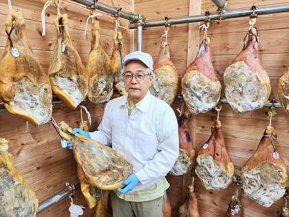 【総本家　肉のあさの】【ワークショップ】国産黒豚もも肉を使った生ハム手づくり体験（1本分）