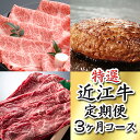 【ふるさと納税】【牛肉】令和5年12月31日までの期間限定 人気謝礼品の中から厳選した「特選近江牛定期便（3カ月）宝コース」（近江牛マスター初級編）【牛】【すき焼き】【しゃぶしゃぶ】【国産】