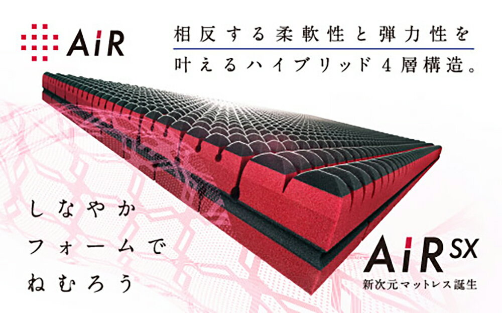 【ふるさと納税】【西川】[エアーSX]マットレス/レギュラー ダブルサイズ 配色:レッド　日本製 寝具　快眠 贈り物 ギフト 送料無料 西川AIR ふとんの西川のサムネイル