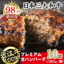 【ふるさと納税】近江牛100% プレミアム生ハンバーグ1.2kg(約120g×10個)