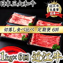 【ふるさと納税】【定期便】全6回 A5 近江牛切り落とし食べ比べ 250g×4p