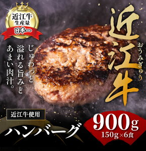 【ふるさと納税】【畜産農家支援】千成亭 近江牛と黒豚のハンバーグ 6個 和風ソース付き 900g (150g×6個) 牛肉 国産 ブランド牛 日本三大和牛 キャンプ アウトドア 贈り物 ギフト にも 冷凍 送料無料【リピート多数】【頑張った方へのご褒美を贅沢に】