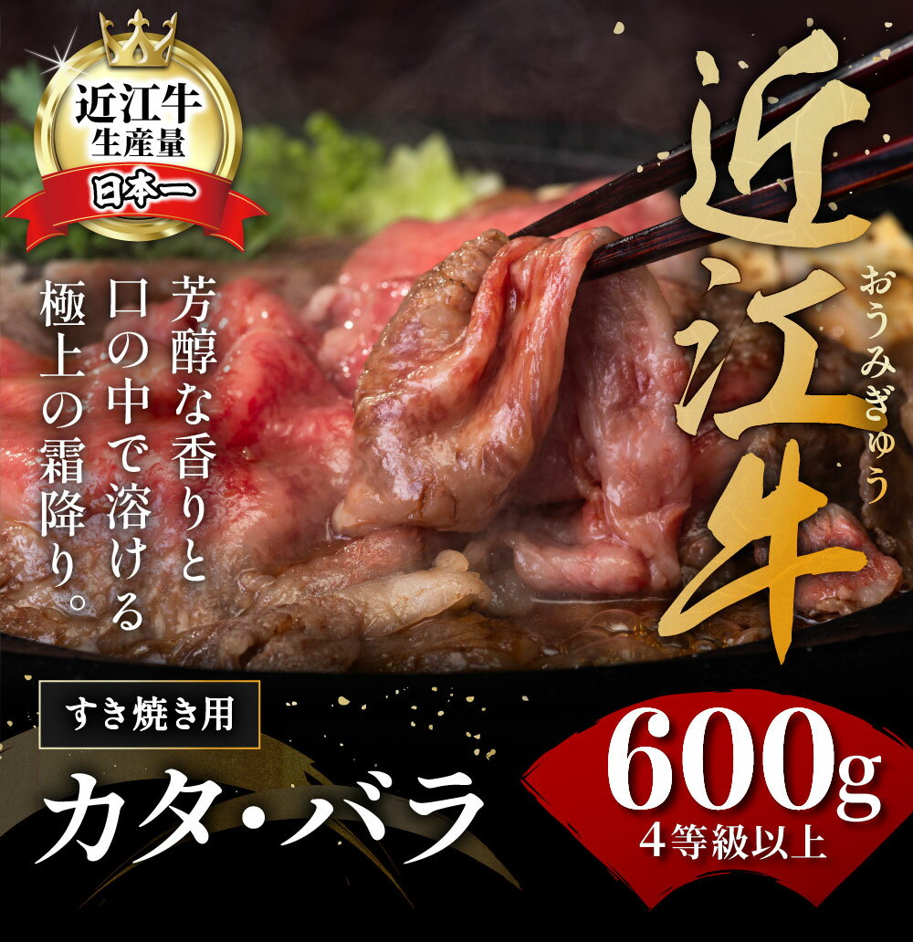 【ふるさと納税】【畜産農家支援】千成亭 近江牛 カタ バラ すき焼き 600g A4/A5 すき焼き肉 すき焼き用 国産 ブランド牛 日本三大和牛 4等級以上の未経産牝牛限定 牛丼 贈り物 ギフト 冷凍 送料無料【リピート多数】【頑張った方へのご褒美を贅沢に】