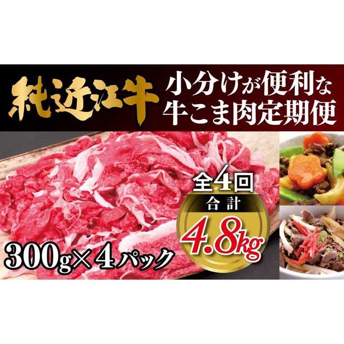 肉 近江牛 定期便[年4回]純近江牛 小分けが便利な牛こま肉 計4.8kg ( 1.2kg × 4回 ) | 近江ビーフ 頒布会 国産 牛肉 精肉 ブランド牛 日本三大和牛 キャンプ アウトドア 滋賀県産 贈答 贈り物 ギフト 人気 おすすめ 送料無料