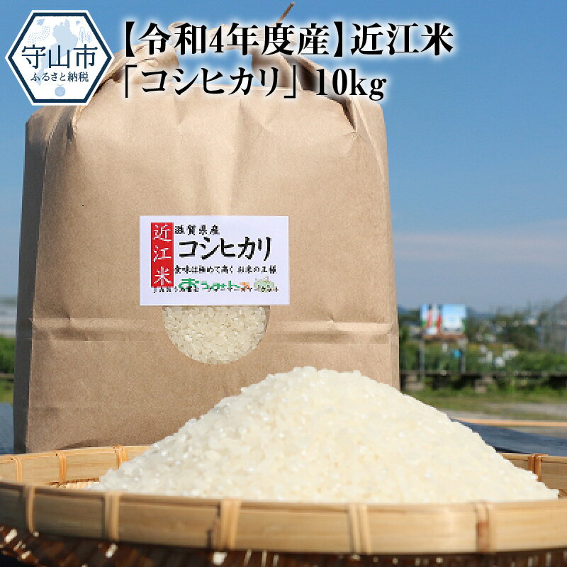 【ふるさと納税】令和4年度産 近江米 コシヒカリ 10kg もちもち 粘り つややかな炊き上がり 甘い 滋賀県産米 国産米 送料無料 ご飯 おこめ 白米 精米 人気 お取り寄せ おにぎり カレー チャーハン 食品 常温配送