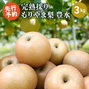 【ふるさと納税】完熟採り もりやま梨(豊水)3キロ【2025年9月中旬お届け】